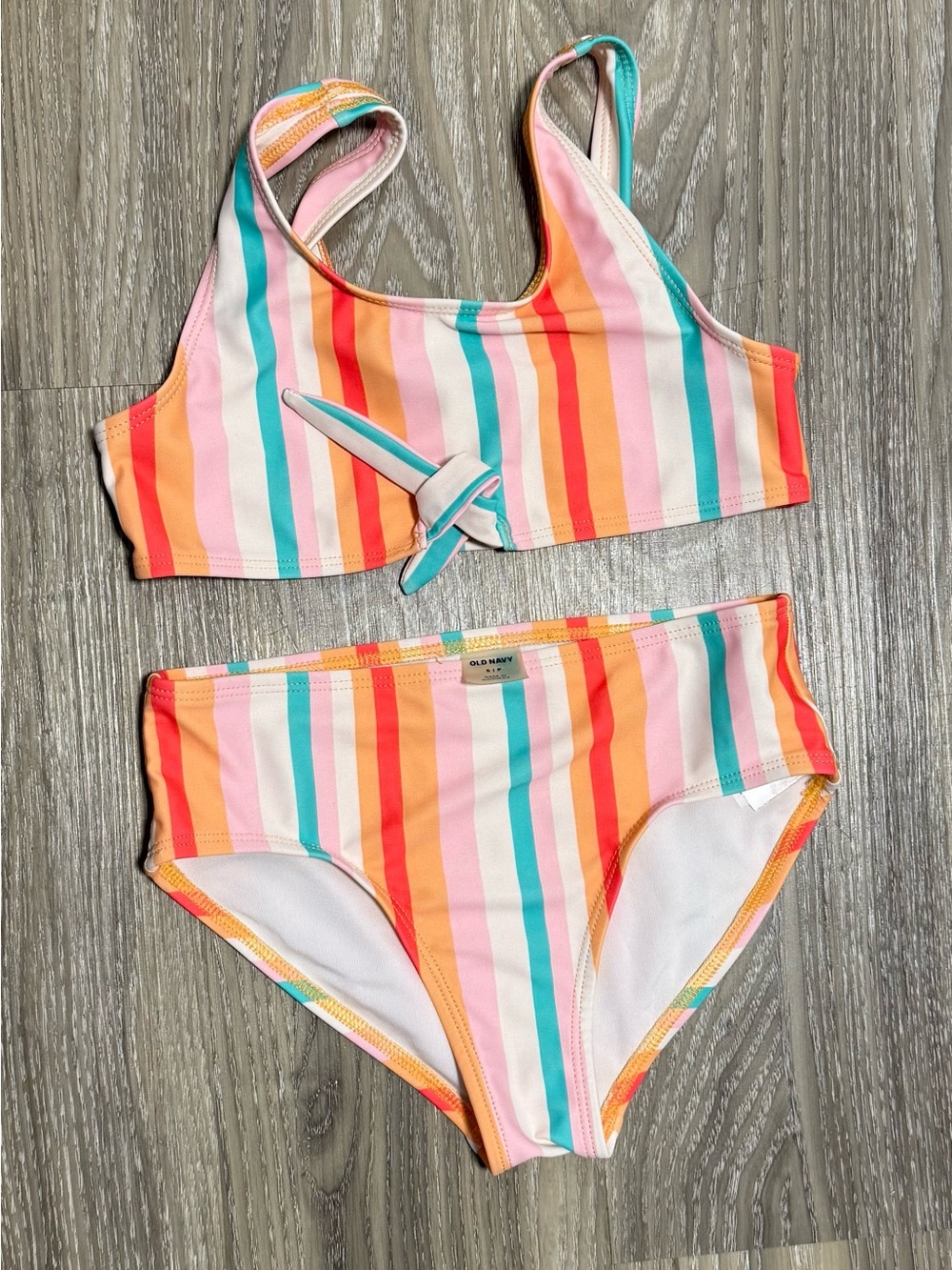 Size Small Girls (6-7) Old Navy Girls' Stripe Two-Piece Bikini